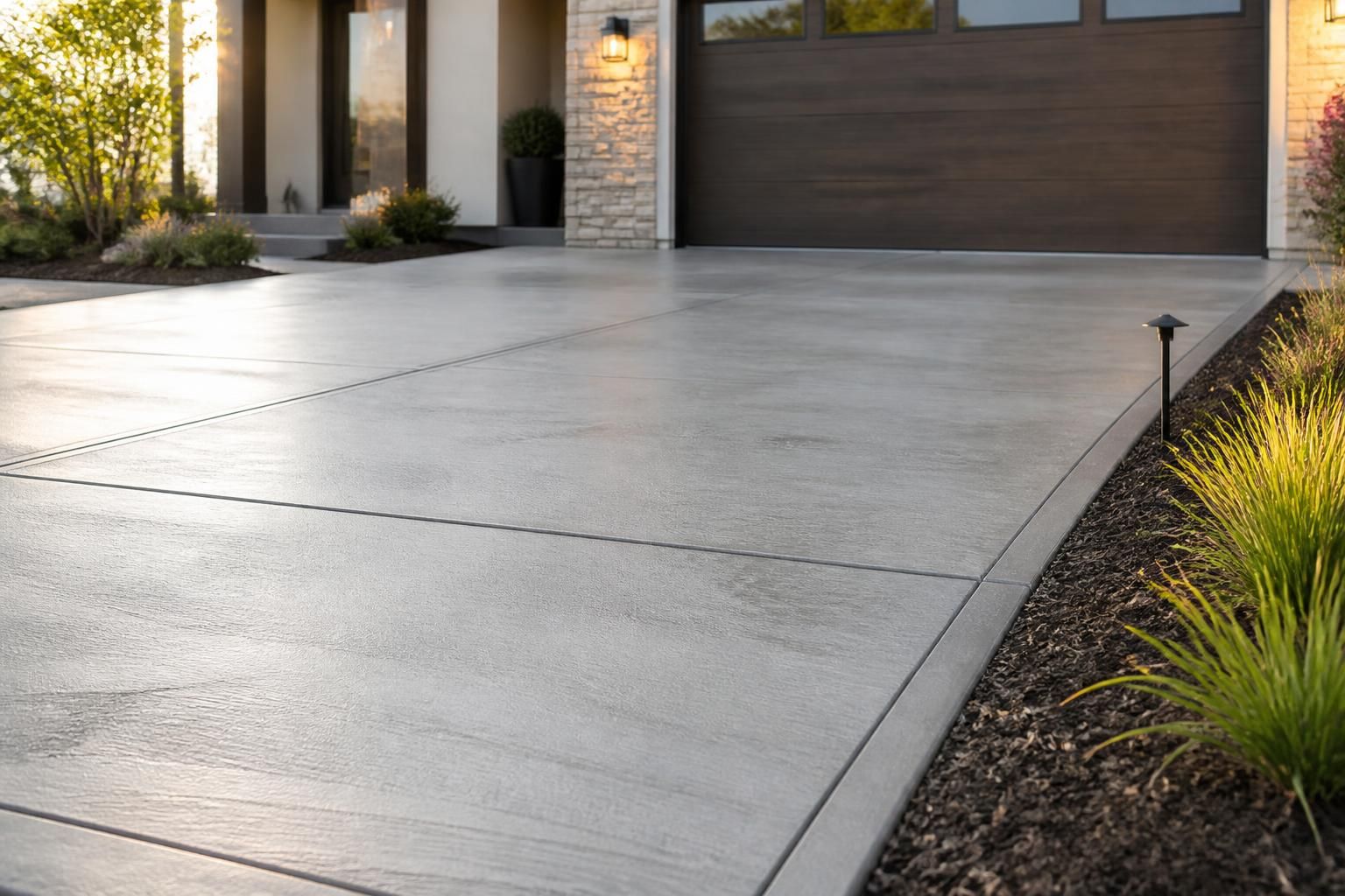 Fresh driveway with smooth surface and crisp clean edges.